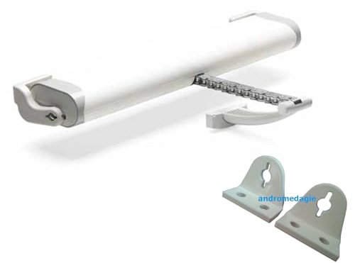 LIWIN 250N 230V BIANCO + STAFFE PER LUCERNAIO - Attuatore Elettrico a Catena per Finestre da Tetto, IP44, Made in Italy
