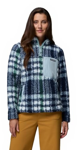 Columbia Women's West Bend 1/4 Zip 2, Fleece Pull Over, Crushed Blue Herringplaid, XL