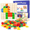 150pcs Kreative Mosaik-Puzzle, Montessori Spielzeug ab 3 4 5 6 Jahre, Hölzerne Muster Blöcke Set, Tangram Kinder, Montessori Puzzle, Geometrische Formen Holzpuzzles, Lernspielzeug Geschenk für Kinder