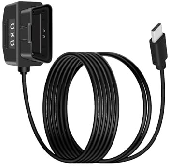 YANBORONSN OBD Power Cable for Dash Camera, OBD2 to USB Adapter Hardwire Charging Cable with Switch Key 24 Hours Monitoring and Acc 2 Mode 12-24 V to 5V/3A (3.5m/ 11.5FT) (USB C)