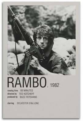 AKRHARWB Poster First Blood, Wandkunst, Vintage, elegantes Poster, dekoratives Gemälde für Wohnzimmer, Schlafzimmer, ästhetisches Poster, 20 x 30 cm, ungerahmter Stil