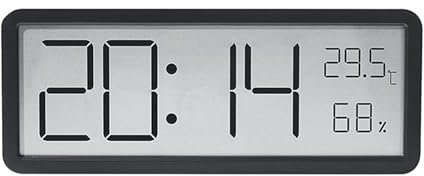 Lancoon Digitaler Wecker mit LCD Anzeige Temperatur Luftfeuchtigkeit Datum 12/24 Stunden Desktop Halterung Hängeloch Leicht zu Lesen Probe für Haus Wohnzimmer Schlafzimmer Büro