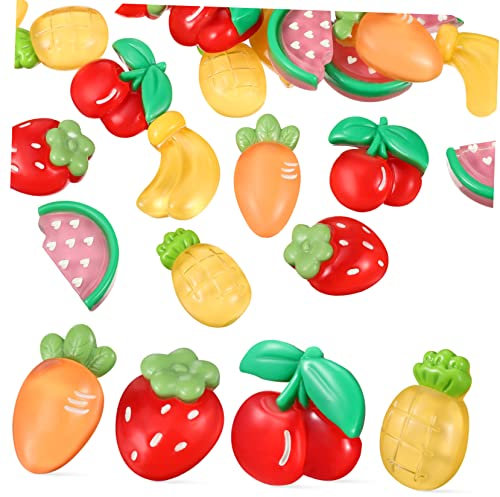 Angoily 100pcs Resin Fruits Charms Beads Jewelry Making Supplies Decor Charms for Women