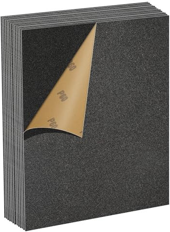 MOGRQAP 12 Sheets 60 Grits Sanding Paper, Waterproof Sandpaper 23 x 28cm Glass Grit Sand Paper for Cars Metals Walls Wood Furniture, Wet and Dry Polishing Sandpaper Sheets