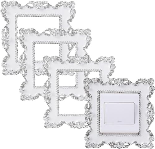 4 Stück Lichtschalter-Umrandung, Lichtschalter-Abdeckplatten, Lichtschalter-Abdeckungen Wanddekoration, für Wohnzimmer, Büro, Zuhause