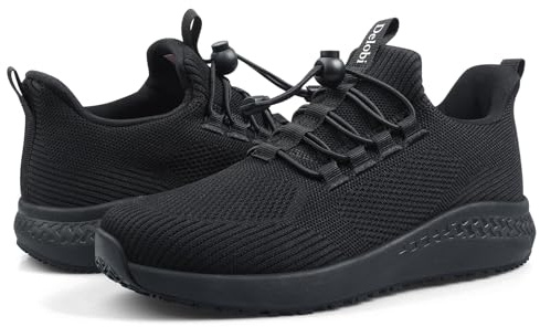 Delobi Damen Kochschuhe - rutschfest Atmungsaktiv Arbeitschuhe, Leichte Sicherheitsschuhe für Gastronomie, Krankenhaus & Pflege, Schockabsorbierend mit Langanhaltender Bequemlichkeit, Schwarz 40