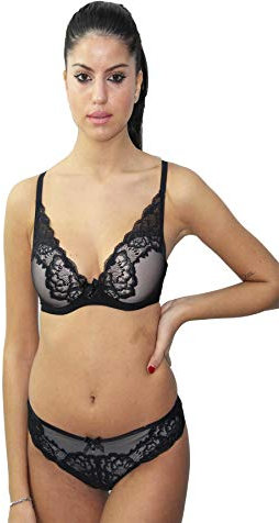 Chantelle ORANGERIE, Tief Ausgeschnittener T-Shirt-BH, Damen Unterwäsche, Schwarz, 75C