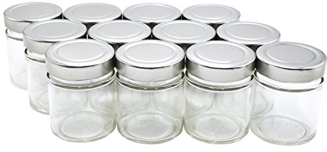 U-Pack 12 pieces of 5oz Glass Spice Bottles Spice Jars with Silver Metal Lids by U-Pack