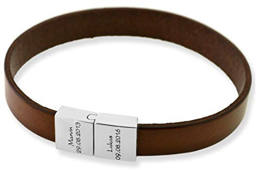 Namensarmband Leder Herren Lederarmband Koordinaten oder Spruch Armband mit Gravur Männer Herrenschmuck Gravur Männerschmuck | HANDMADE IN GERMANY