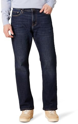 Amazon Essentials Jean Bootcut à Coupe Droite Homme, Bleu Foncé Vintage, 36W / 32L