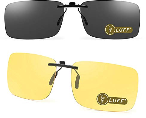 LUFF 2 Pcs De Lunettes De Soleil Clips Et Lunettes De Vision Nocturne Clips Super Léger Look Classique Unisexe