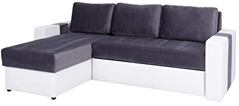 Ecksofa mit Schlaffunktion Aden, Eckcouch mit Bettkasten! L-Form Polstergarnitur, Schlafsofa Bettsofa, Sofa, Couch (Seite: Links, Soft 017 + Kronos 22)