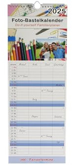 Kalender 2025 Familienplaner Küchenkalender Terminplaner Bastelkalender XL zum selber gestalten Höhe 52,5 cm