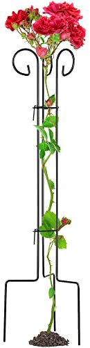 KADAX Support de Plantes en Acier sur Pied pour Roses, Plantes grimpantes, Lierre de Jardin résistant aux intempéries, Support pour Plantes grimpantes, Support de Rangement Noir Höhe: 90 cm Noir