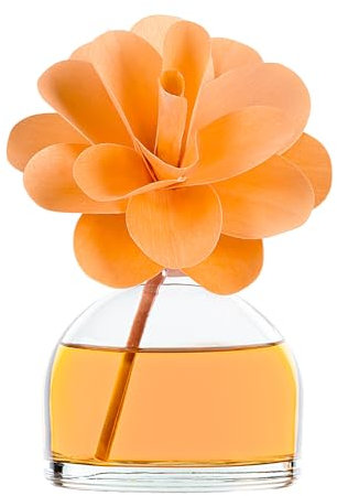 MUHA' | Raumduft Flower Diffuser, Duft Zeder und Bergamotte, Raumdiffusor mit Blume aus Birkenholz, Format 200 ml