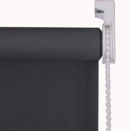 My Home Store Blackout Roller Blinds Trimmable Easy Fit UV-Resistant Thermal Blind (Dark Grey, 120 x 165 cm)