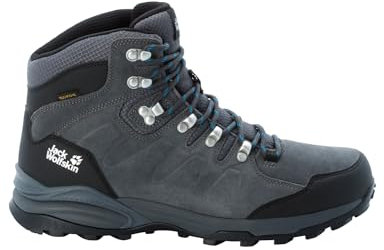 Jack Wolfskin Herren Refugio Texapore Mid M, Grey / Black, 42.5 EU