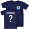 Scotland Football Shirt Kids - Scotland Flag Badge Custom Name And Number T Shirt - Football Personalised Retro Europe Summer 2021 Footy Gifts For Boy - Unique European Footie Top, 7-8 Years, Navy