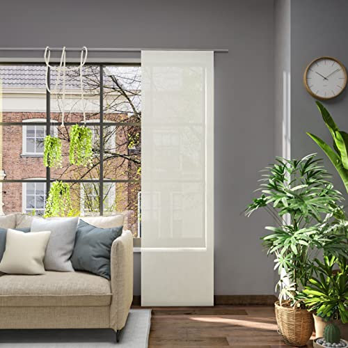 Neutex for you! Libre ECO Schiebevorhang, Gardine, Vorhang, Halbtransparent, 245 x 60 cm (H/B), 481420, Made in Europe, Oeko-Tex Standard 100, Creme