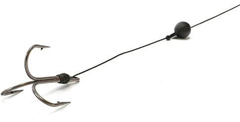 Tandem Baits Monster Cat Wels-Vorfach Einzelhaken mit Rassel Dreifachhaken Waller-Vorfach | Angel-Set Angelhaken Welsangeln | Angelzubehör Drillingshaken Anker-Haken 4/0 100 kg 100 cm