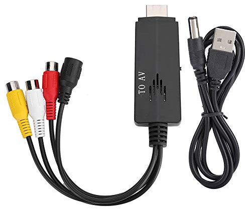 Adattatore RCA a HDMI, Convertitore da 1080P AV Video con Cavo Uscita Audio per Sky DVD STB la Visualizzazione su HDTV Cavi Maschio Composito CVBS Interruttore Full HD Femmina Componente TV VCR