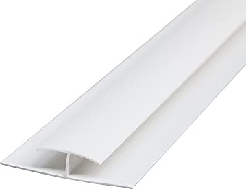 NRG 5mm Joining Bar H Trim Strip 2.7m White for Bathroom PVC Panels | for Shower Room, Kitchen, Ceiling, Wet room, Shower Enclosure