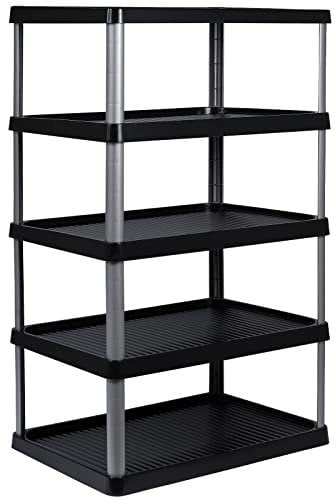 ARTECSIS Schuhregal schmal 5 Ebenen Schwarz I Schuhablage aus Kunststoff 49,5x34,5x82,5cm