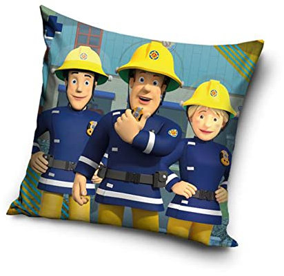 kompatibel mit Feuerwehrmann Sam Motiv Kissenhülle Kissenbezug 40x40 cm (FS225032)