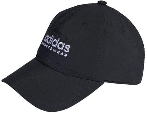 adidas Seersucker Dad Cap Verschluss, Black/White, XS