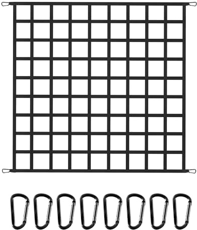 The First Flat Bungee Cargo Net for Pickup Truck Bed, 4' x 4' Stretches to 10' x 10', 25 MM Heavy Duty Cargo Net with 2 Using Modes, for Dodge RAM, Ford, Chevy, Toyota, etc