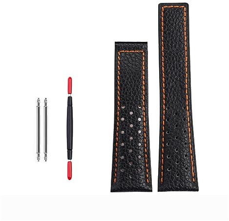 FFHAO 22mm Echtes Kalbsleder Armband Für TAG Für Heuer Strap MONACO CARRERA Qualität Leder Armband, 22 mm, Achat