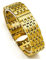 DHAEY Edelstahl Uhrenarmband, Edelstahl-Armband for Armband mit gebogenem Ende, Uhrenkette, 22 mm (Color : Gold, Size : 22mm)