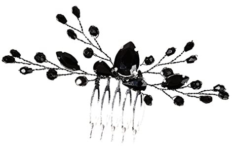 minkissy Haarschmuck Aus Schwarzem Kristall Kämme Für Frauen Haarspangen Für Damen Haarschmuck Für Dekorative Haarkämme Vintage Schmücken Legierung Hochzeit Brautjungfer