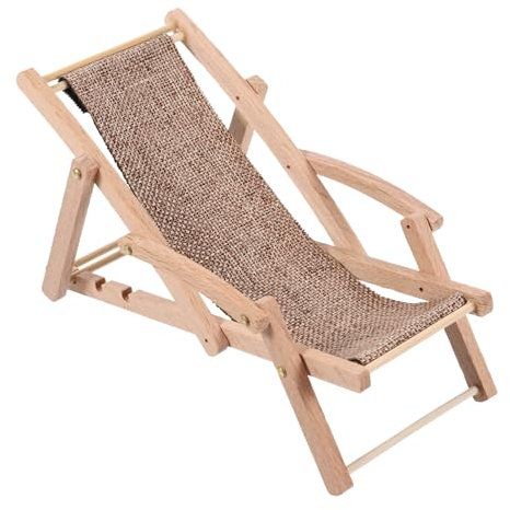 SAFIGLE Handyständer -telefonhalter -telefonständer Mini-klappstrandstuhl Mini-Stuhl Puppenstuhl Telefonischer Handyhalter Mini-liegestühle Holz Kunsthandwerk Sofa