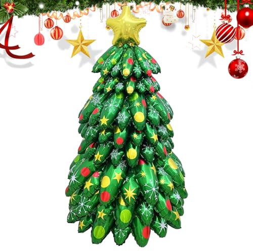 Sirseon Albero di Natale Gonfiabile - Albero da Esterno Alto 130 cm/5 Pollici - Fai esplodere la Decorazione del Cortile 'Albero di Natale con la Cima 'Albero a Stella, Decorazioni del Cortile