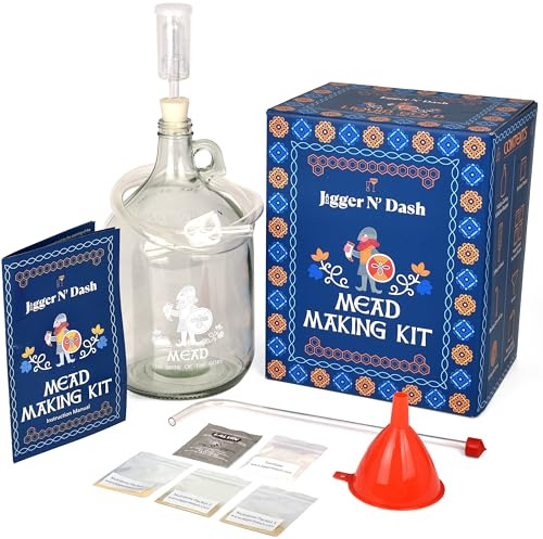 Jigger N' Dash Kit per la produzione di idromele, kit per la preparazione di idromele riutilizzabile fai da te, kit completo per la preparazione di idromele, kit completo per la preparazione di