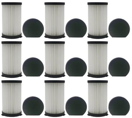 Filtro Hepa compatibile con MooSoo D600 D601 Cecotec Conga Thunderbrush 520 550 560 Ariete Handy Force 2761 2759 RBT Parti for aspirapolvere (Color : 9 Pcs)