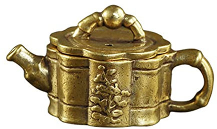 MAGICLULU Mini Copper Pot Ornaments Vintage Brass Small Teapot Decor Tabletop Display for Home Office