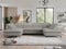 MKS MEBLE Sofa U, Wohnlandschaft U-Form, Ecksofa mit Schlaffunktion und Bettkasten, Schlafsofa mit Bettkasten, Couch mit Verstellbare Kopfstützen - Pedro U - Hellgrau Boucle