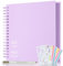 AIOR Album Fotografico 80 Pagine Scrapbooking, Fai da Te Spirale Album Foto DIY Scrapbook 24x24cm, Regali Natale San Valentino Regalo di Anniversario Compleanno (Viola)