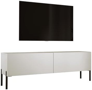 TV- Schrank in Kaschmir mit Beinen in Schwarz, A: B: 140 cm, H: 52 cm, T: 32 cm