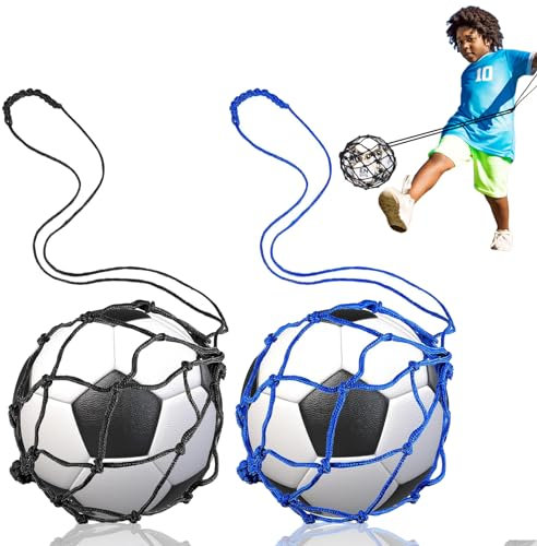 Quixotical 2 Stück Fußball Kick Trainer – Elastischer Solo Fußballtrainer für Kinder & Anfänger, Fußballtraining für Technik & Ballkontrolle