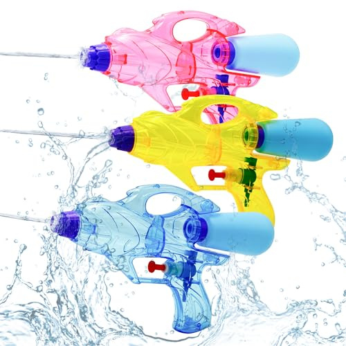 3er-Pack Wasserpistolen für Kinder und Erwachsene, Wasserpistolen mit Abzug für Jungen und Mädchen, Super-Wasserblaster mit großer Reichweite, Sommerspielzeug für Schwimmb (Style 1：3pack)