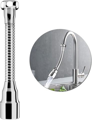 Extension de Robinet Cuisine à 360° avec Bec Flexible avec 20cm, Prolongateur de Robinet pour Évier de Cuisine, Économiseur d'Eau avec Installation Facile, Douchette Évier Multifonctionnelle
