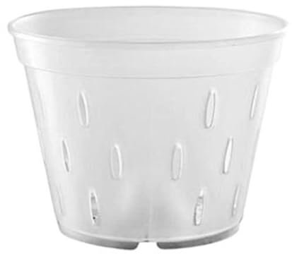 NeaxgeandX Vaso per orchidee scanalate, trasparente, per rinvasare piante da fiori da 12,7 cm, senza piattino, 12,7 cm