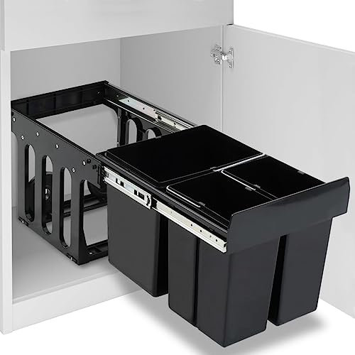 AJJHUUKI Home & Garden item-Kitchen Cupboard Pull-out Dustbin Soft-Close 48 L