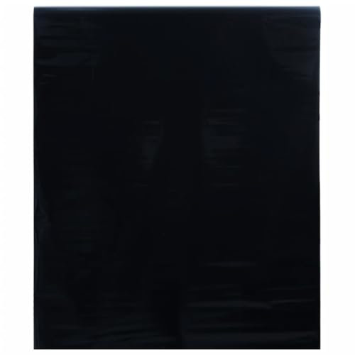 vidaXL Fensterfolie,Fenster Folie für Schlafzimmer Bad Küche, Sichtschutzfolie mit sanfter Lichtdurchlässigkeit, Sonnenschutzfolie Dekofolie, Statisch Matt Schwarz PVC
