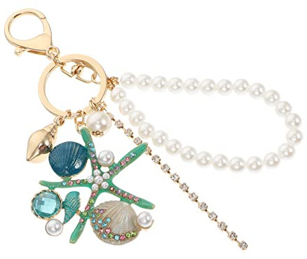 TINEASUR Sea Star Schlüsselanhänger Mit Glitzer Cartoon Meerestern Schlüsselring Perlenmaterial Dekorative Anhänger Für Handtaschen Autoschlüssel Und Rucksäcke