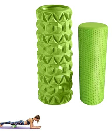 2UD Rodillo para Masaje. Rodillo Relajante Gomaespuma.Foam Roller, Cilindro de Goma para Entrenamiento y Recuperación Muscular. Yoga, Pilates,Estiramientos.(33x14cm-29x10cm)