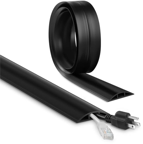 Kabelkanal Selbstklebend Flexibel - 2M x 30mm x 10mm Flexibler Kabelschutz, Boden Flach, Für Haus, Büro, Schule, Lager (Schwarz)